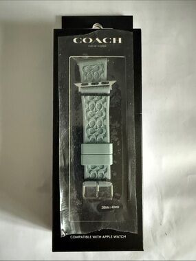 Coach Blue Silicone Signature Apple Watch Band